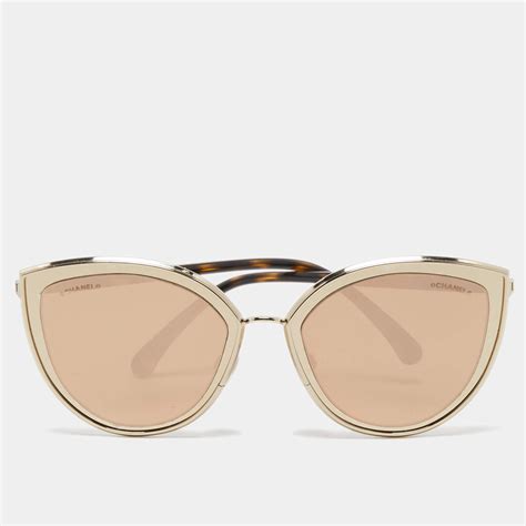 chanel gold mirror glasses|Chanel sunglasses real.